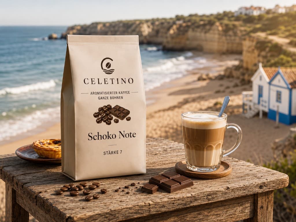 CELETINO Schoko Note mit Kaffee an der Küste